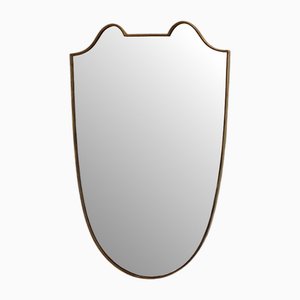 Miroir en Laiton dans le style de Gio Ponti, 1950s