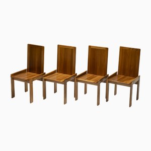 Esszimmerstühle aus Ulmenholz von Romanutti, Italien, 1970er, 4 . Set