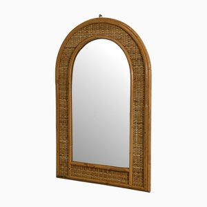 Specchio in vimini e bambù, anni '70