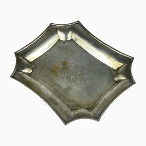 Vassoio antico placcato in argento di Queen Victoria Sheffield, fine XIX secolo