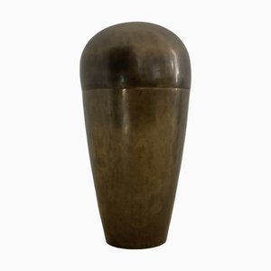 Vaso Bauhaus in ottone con coperchio, anni '30