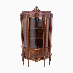 Französische Nussholz Vitrine, 1900