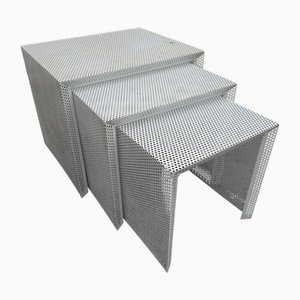 Metal Nesting Tables in the style of Mathieu Mategot, 1960s, Set of 3