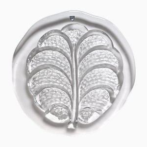 Glass Plate or Serving Tray by Lars Hellsten for Orrefors Sweden