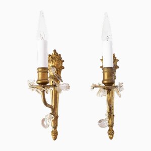 Louis XVI French Bronze Wall Lights, 1890s, Set of 2