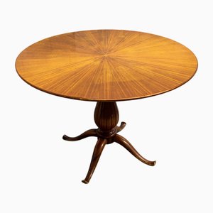 Round Mahogany Table by Paolo Buffa, Italy, 1960s