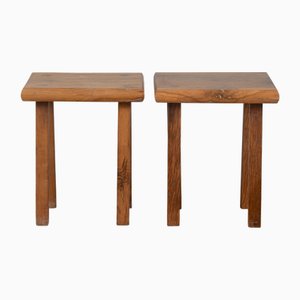 Set of Set of Italian Wood Stools, 1970s