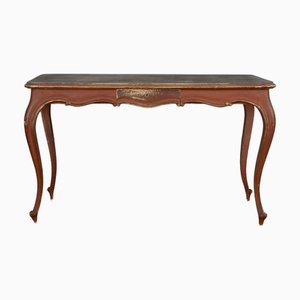 Red Lacquered Console Table with Drawer