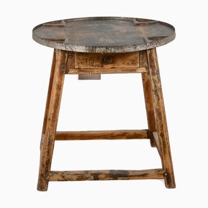 Mesa de trabajo de zapateros redonda, Italia, siglo XIX