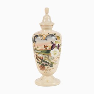 Vaso in vetro opalino con coperchio, Francia