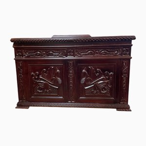 Cofre / baúl de madera teñida