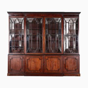 Librería georgiana irlandesa de caoba ebonizada y esmaltado astral, década de 1790