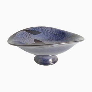 Blue Mermaid and Fish Bowl by Anna Lisa Thomson for Upsala Ekeby, 1950s