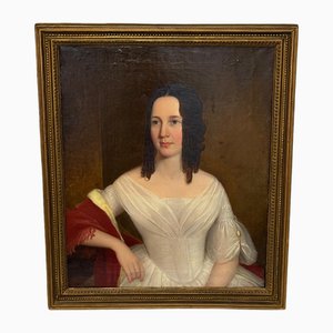 Lady Sara Losh, Large Georgian English Portrait, Oil Painting, 1800s, Framed