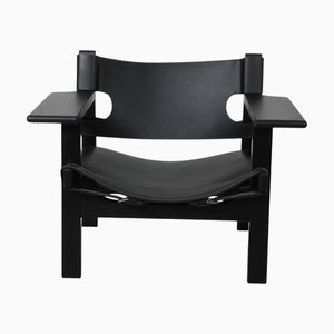 Spanish Lounge Chair in Black by Børge Mogensen