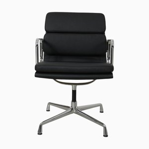 EA-208 Chair in Black Bizon Leather by Charles Eames, 2000s