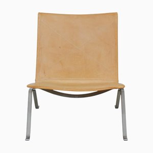 PK-22 Chair in Natural Leather by Poul Kjærholm, 1990s