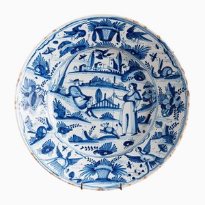 Tondino with Pastoral Scene from Nevers Faience