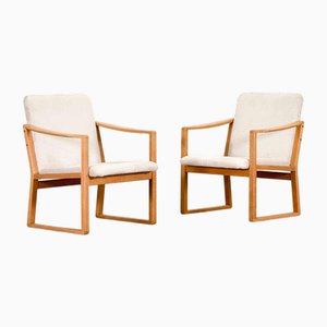 Armchairs in Oak attributed to Børge Mogensen for Fredericia, 1950s, Set of 2