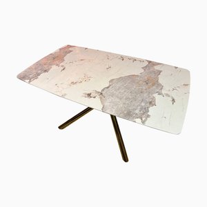 New Italian Table Glass Top and Metal Base by Europa