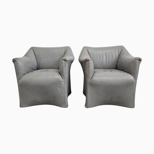 Sedie vintage in pelle di Mario Bellini per Cassina, anni '80, set di 2