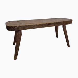 Rustikale Holzbank im Stil von Charlotte Perriand, 1950er