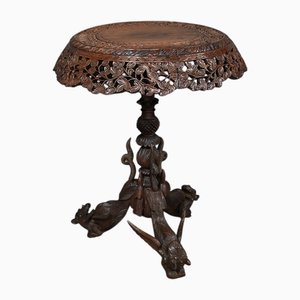 Anglo-Indian Pedestal Table in Exotic Wood, Late 19th Century