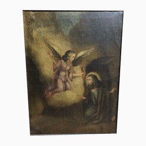 European Artist, Angelic Vision with Saint, 18th Century, Oil on Canvas