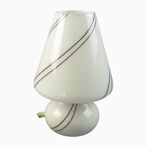 Murano Glass Table Lamp with Striped Mushroom Shape, 1970s