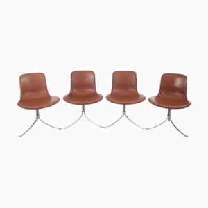Skandinavisches PK9 von Poul Kjaerholm für Kold Christensen, 1960er, 4er Set