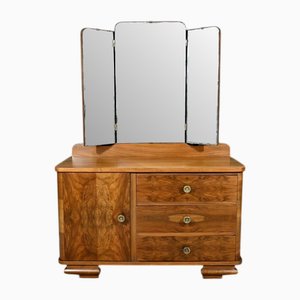 Art Deco Burl Walnut Dressing Table, 1930s