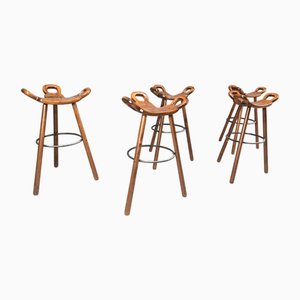 Brutalist Bar Stools, 1960s, Set of 6