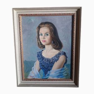 C. Almenara Marqués, Mid-Century Portrait of a Lady, 1950s, Oil on Canvas