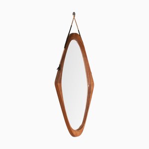 Wall Mirror with Wooden Frame and Rope, 1960s