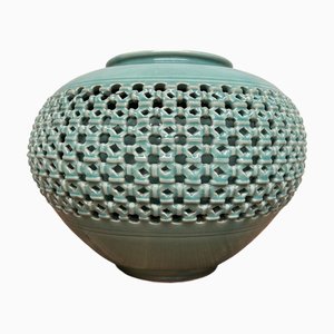 Vase Ikebana Celadon, Japon, 1960s