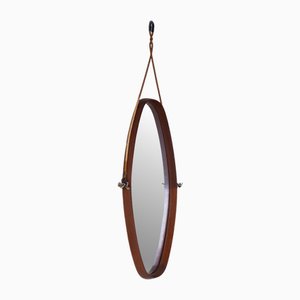 Miroir Mural avec Cadre en Bois et Corde, 1960s