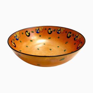 Catchall de porcelana lacada en naranja de Royal Doulton, años 20