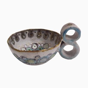 Gray Fat Lava Earthenware Bowl by Lino Zaramella, 1970s