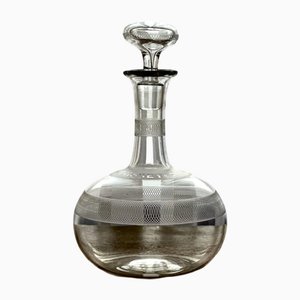 Late Victorian Etched Glass Whiskey Decanter, 1880s