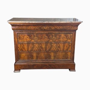 Vintage 19th Century Louis Philippe Chest of Drawers with Marble,
