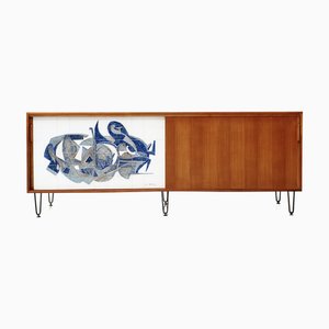 Sideboard with Ceramic Illustration by Alfred Hendrickx, Willy Meysmans for Belform, Belgium, 1958