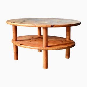 Ovaler dänischer Couchtisch aus Kiefernholz, Rainer Daumiller zugeschrieben