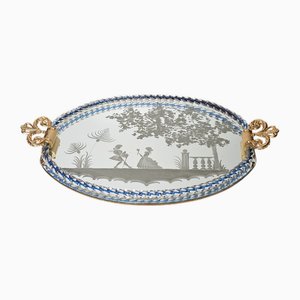 Italienisches Serviertablett aus Muranoglas, 1950er
