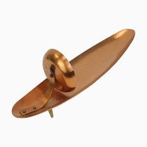 Large Mid-Century Wall Candleholder in Hammered Copper, 1960s