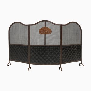 Französischer Art Deco Kaminschirm aus Schmiedeeisen, 1890er