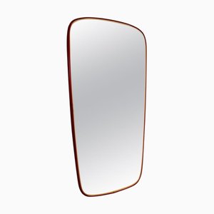 Miroir Mid-Century avec Cadre Rouge, France