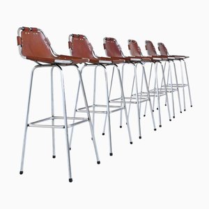 Bar Stool in Leather Les Arcs Ski Resort by Charlotte Perriand, France, 1960s