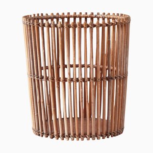 Danish Modern Paper Basket in Rattan and Cane attributed to Wengler, Copenhagen, 1930s