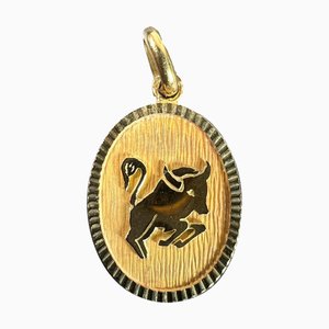 Französischer Stier Sternzeichen Sternzeichen 18 Karat Gelbgold Anhänger, 1980er