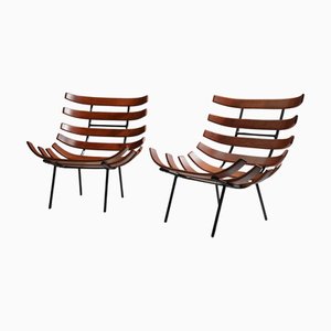 Suite de Fauteuils Costela attribués à M. Eisler et C. Hauner, Brésil, 1950s
